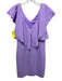 Trina Turk Size 6 Lavender Purple Polyester Seersucker Ruffle Cap Sleeve Dress Lavender Purple / 6