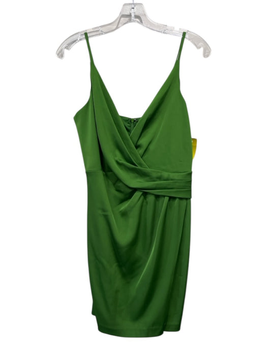Aidan Aidan Mattox Size 0 Green Polyester Satin Spaghetti Strap Mini Dress Green / 0