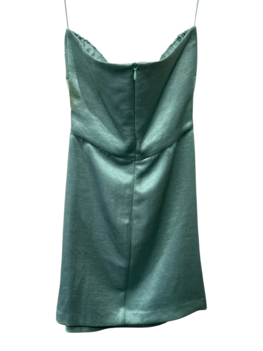 Bec & Bridge Size 2 Seafoam Green Polyester Satin Strapless Gathered Sides Dress Seafoam Green / 2