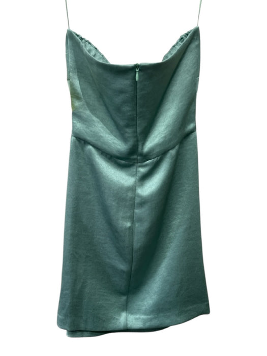 Bec & Bridge Size 2 Seafoam Green Polyester Satin Strapless Gathered Sides Dress Seafoam Green / 2