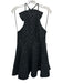 Saylor Size M Black Polyester Sleeveless Floral Pattern Bow Detail Mini Dress Black / M