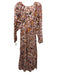 A.L.C. Size 6 Orange, Pink, Blue Cotton Long puff sleeve Abstract Print Dress Orange, Pink, Blue / 6