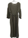 Michael Stars Size M Olive Green Cotton Gauze Puff Short Sleeve V Neck Dress Olive Green / M