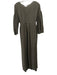Michael Stars Size M Olive Green Cotton Gauze Puff Short Sleeve V Neck Dress Olive Green / M