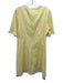 Anna Cate Size M Yellow & White Cotton Short Sleeve Applique V Neck Dress Yellow & White / M