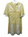 Anna Cate Size M Yellow & White Cotton Short Sleeve Applique V Neck Dress Yellow & White / M