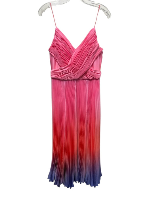 Hutch Size 4 Pink, Orange, Purple Polyester Satin Ombre Sleeveless Midi Dress Pink, Orange, Purple / 4