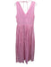 S/W/F Size XS Light Pink Cotton Sleeveless V Neck Midi Dress Light Pink / XS