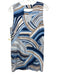 Cartolina Size XS Blue & Brown Viscose & Linen Sleeveless Abstract Print Dress Blue & Brown / XS