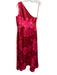 Hutch Size 6 Red & Pink Polyester Satin One Shoulder Floral Print Midi Dress Red & Pink / 6