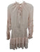 Allison Size S Light Pink & Gold Viscose & Metallic Long puff sleeve Mini Dress Light Pink & Gold / S