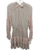 Allison Size S Light Pink & Gold Viscose & Metallic Long puff sleeve Mini Dress Light Pink & Gold / S