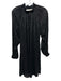 Marie Oliver Size S Black Silk & Rayon Long Sheer Sleeves Abstract Pattern Dress Black / S