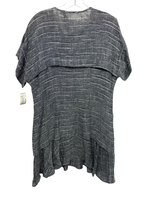 Hunter Bell Size S Black & White Linen & Nylon Short Sleeve 1/2 Button Dress Black & White / S