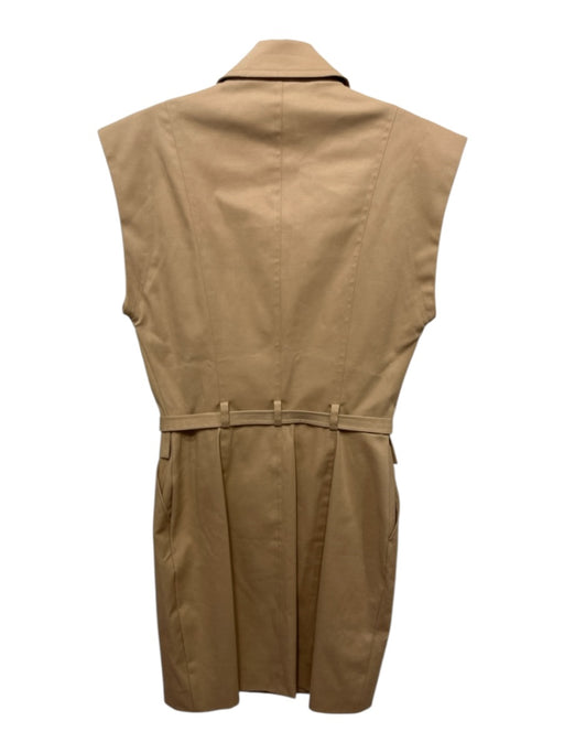 Generation Love Size 6 Khaki Beige Cotton & Elastane Sleeveless Mini Dress Khaki Beige / 6