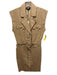 Generation Love Size 6 Khaki Beige Cotton & Elastane Sleeveless Mini Dress Khaki Beige / 6
