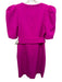 Black Halo Size 8 Magenta Pink Polyamide & Elastane Short Puff Sleeve Wrap Dress Magenta Pink / 8