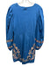Alden Adair Size M Blue, Pink, Yellow Cotton Long puff sleeve V Neck Mini Dress Blue, Pink, Yellow / M
