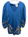 Alden Adair Size M Blue, Pink, Yellow Cotton Long puff sleeve V Neck Mini Dress Blue, Pink, Yellow / M