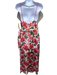 Alice + Olivia Size 8 Pink, White & Green Viscose Spaghetti Strap Cowl Dress Pink, White & Green / 8