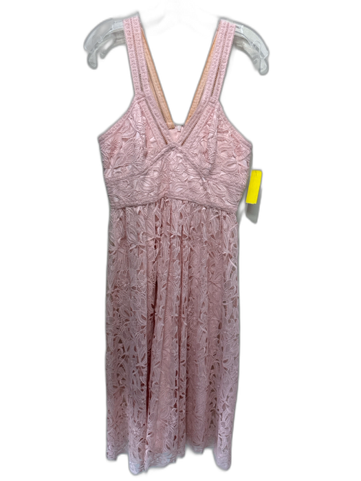 ML Monique Lhuillier Size 10 Light Pink Polyester Sleeveless Lace Detail Dress Light Pink / 10