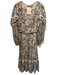 Spell & The Gypsy Size S Brown, Tan & White Cotton Long Balloon Sleeve Dress Brown, Tan & White / S
