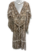Spell & The Gypsy Size S Brown, Tan & White Cotton Long Balloon Sleeve Dress Brown, Tan & White / S