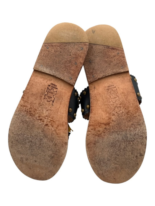 Ulla Johnson Shoe Size 37 Black, Yellow & Multi Leather Studded Thong Sandals Black, Yellow & Multi / 37