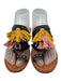 Ulla Johnson Shoe Size 37 Black, Yellow & Multi Leather Studded Thong Sandals Black, Yellow & Multi / 37