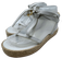 Gianvito Rossi Shoe Size 38 Light Gray Leather Strappy Raffia Thong Sandals Light Gray / 38