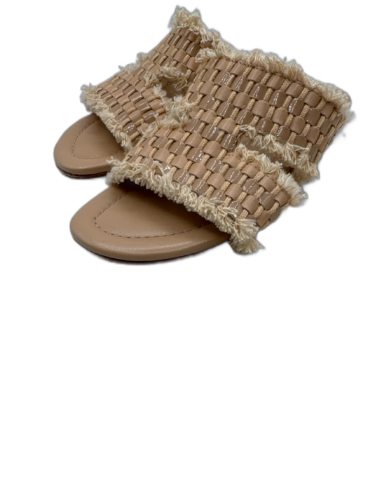 Birman Shoe Size 35.5 Beige Leather Patent Leather Weave Fray Detail Sandals Beige / 35.5