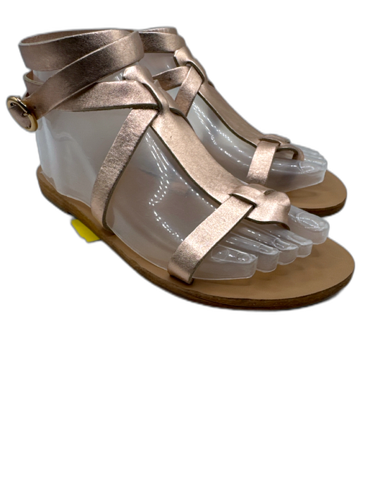 Valia Gabriel Shoe Size 37 Rose Gold Leather Gladiator Gold Hardware Sandals Rose Gold / 37