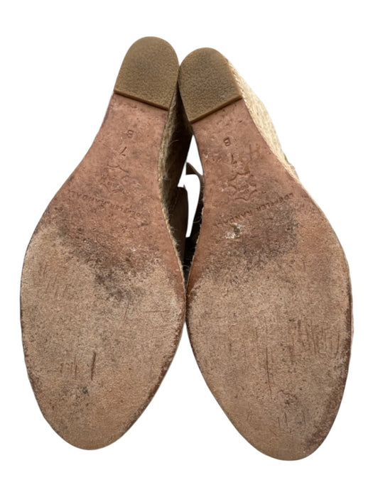 Loeffler Randall Shoe Size 7 Taupe Suede open toe Espadrille Wedge Sandals Taupe / 7