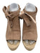 Loeffler Randall Shoe Size 7 Taupe Suede open toe Espadrille Wedge Sandals Taupe / 7
