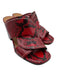 Chloe Shoe Size 36.5 Red & Black Leather Square Toe Snake Print Mule Sandals Red & Black / 36.5
