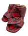 Chloe Shoe Size 36.5 Red & Black Leather Square Toe Snake Print Mule Sandals Red & Black / 36.5