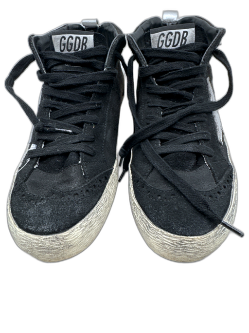 Golden Goose Shoe Size 36 Black & Silver Suede Round Toe Oxford Lace Up Sneakers Black & Silver / 36