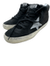 Golden Goose Shoe Size 36 Black & Silver Suede Round Toe Oxford Lace Up Sneakers Black & Silver / 36