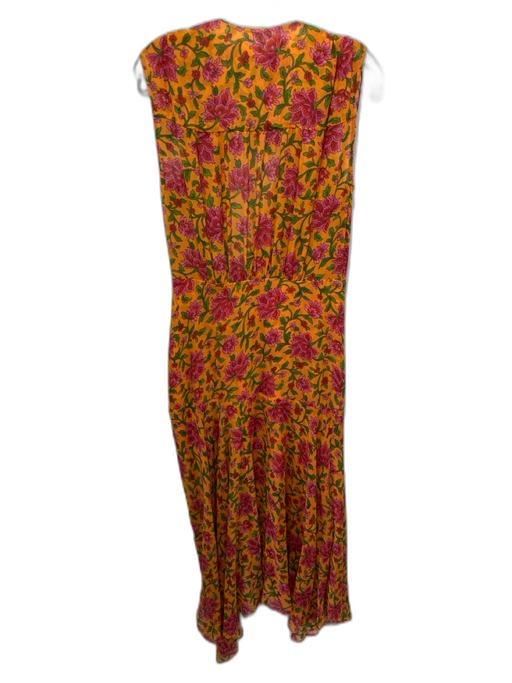 Veronica Beard Size 10 Orange, pink & green Silk Chiffon Floral Sleeveless Dress Orange, pink & green / 10