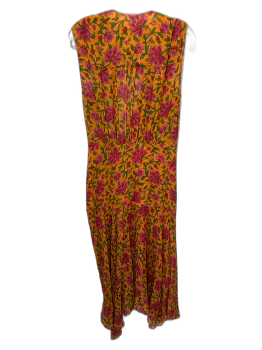 Veronica Beard Size 10 Orange, pink & green Silk Chiffon Floral Sleeveless Dress Orange, pink & green / 10