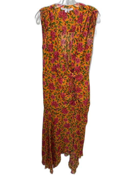 Veronica Beard Size 10 Orange, pink & green Silk Chiffon Floral Sleeveless Dress Orange, pink & green / 10