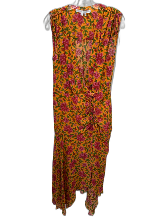 Veronica Beard Size 10 Orange, pink & green Silk Chiffon Floral Sleeveless Dress Orange, pink & green / 10