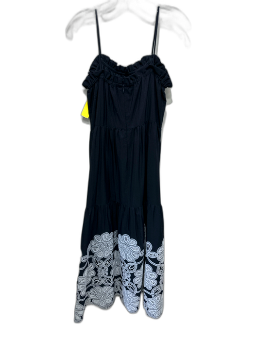 Lela Rose Size M Black & White No Fabric Tag Spaghetti Strap Ruffle Detail Dress Black & White / M