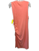 Nation Size L Light Orange Cotton Sleeveless Side Ruching Drawstring Midi Dress Light Orange / L