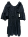 Tish Cox Size S Black Cotton Blend 1/2 Flutter Sleeve Texture Knee length Dress Black / S