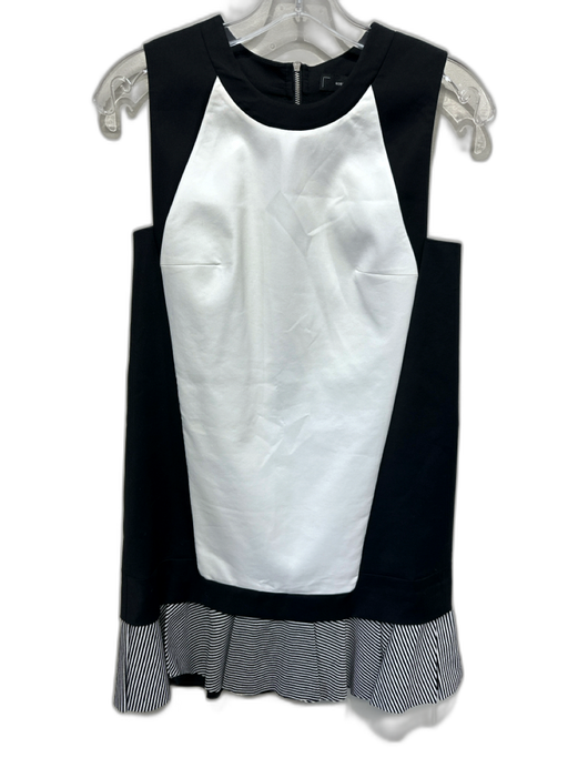 Robert Rodriguez Size 0 Black & White Cotton Blend Sleeveless Color Block Dress Black & White / 0