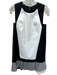 Robert Rodriguez Size 0 Black & White Cotton Blend Sleeveless Color Block Dress Black & White / 0
