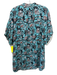 Never a Wallflower Size S Turquoise, Pink & Black Cotton Short Sleeve Wide Dress Turquoise, Pink & Black / S
