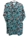 Never a Wallflower Size S Turquoise, Pink & Black Cotton Short Sleeve Wide Dress Turquoise, Pink & Black / S