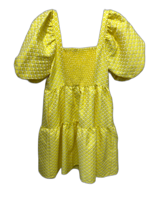 CROSBY by Mollie Burch Size S Yellow & White No Fabric Tag Floral Dress Yellow & White / S